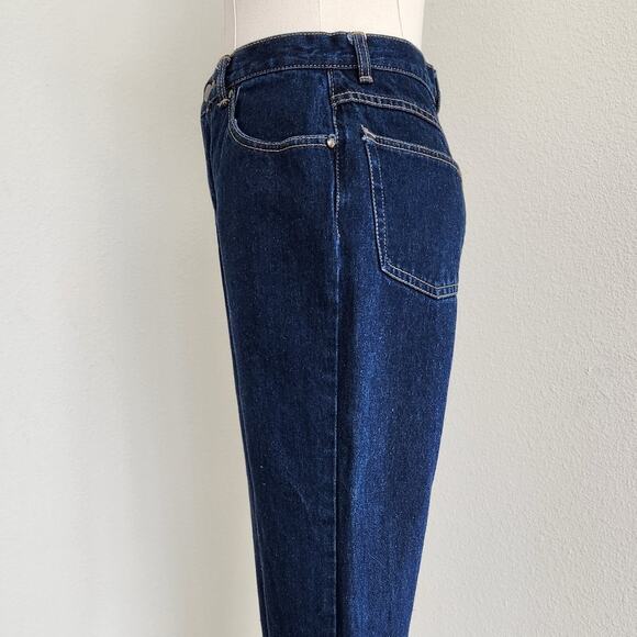 Vintage 80s Gloria Vanderbilt Dark Wash High Waisted Tapered Leg Mom Jeans 0 - Picture 4 of 10